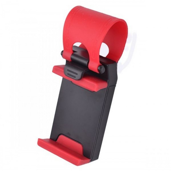 CAR Steering Wheel Phone Socket Holder, 55-76mm, Red/Black